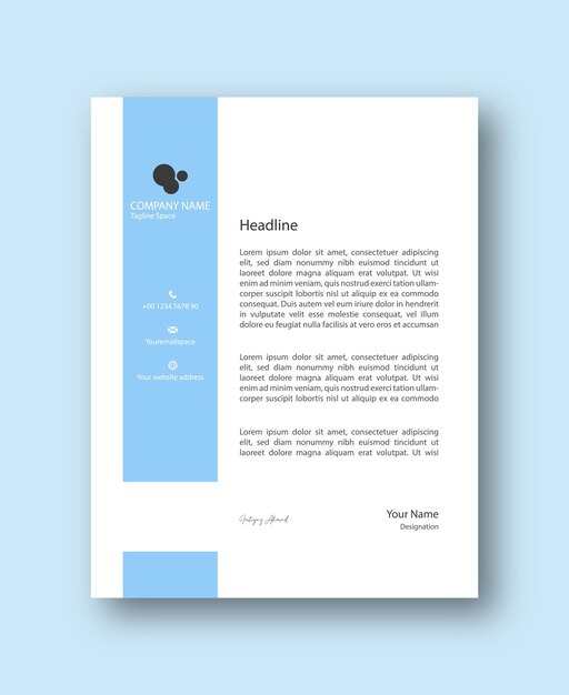 Vector vector professional and modern corporate letterhead template