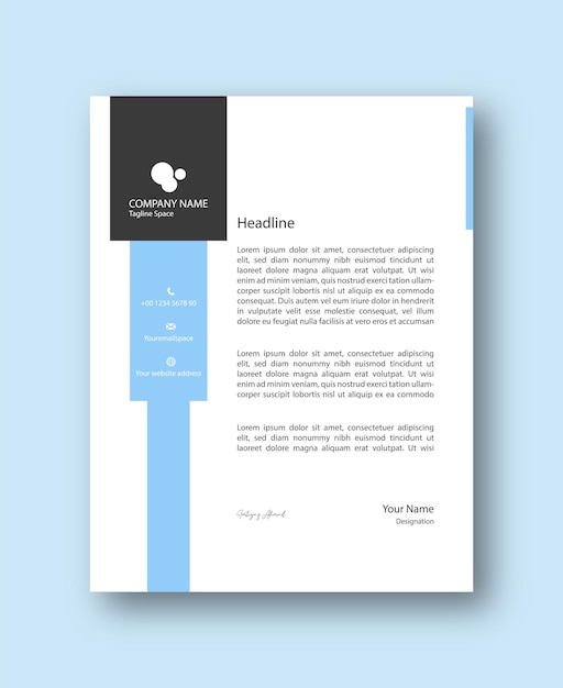 Vector professional and modern corporate letterhead template