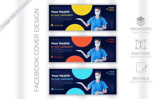 Vector vector professional modern facebook cover design template