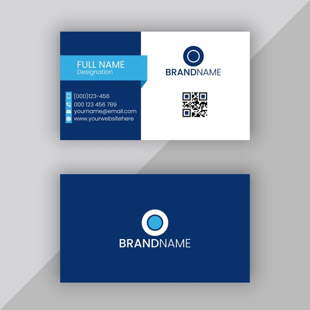 Vector professional white and blue business card