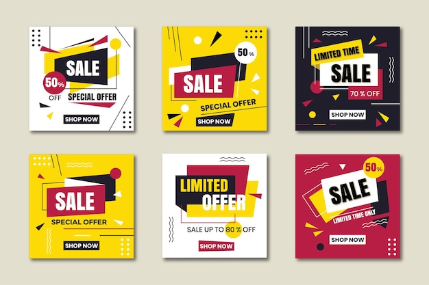 Vector promotion square banner collection