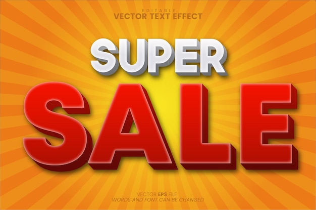 Vector vector promotion super sale text effect