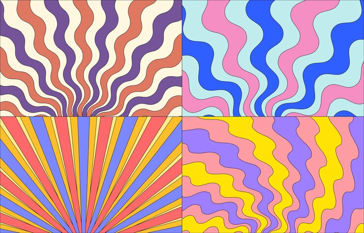 Premium Vector | Vector psychedelic groovy retro 70s background