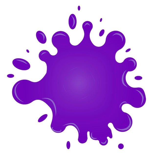 Vector purple blot image Cartoon stain on a white background Glitter slime blot