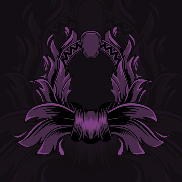 Vector vector purple color ornament frame