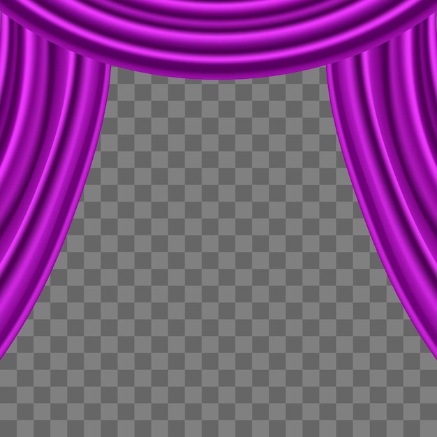 Premium Vector | Vector purple curtains with transparent background