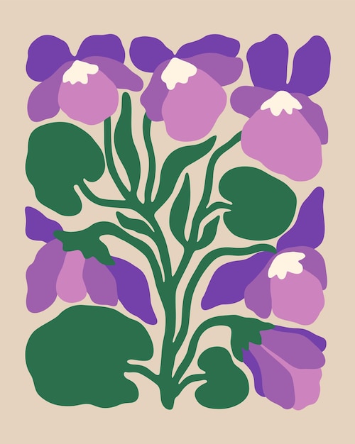 Vector vector purple flower wall decoration