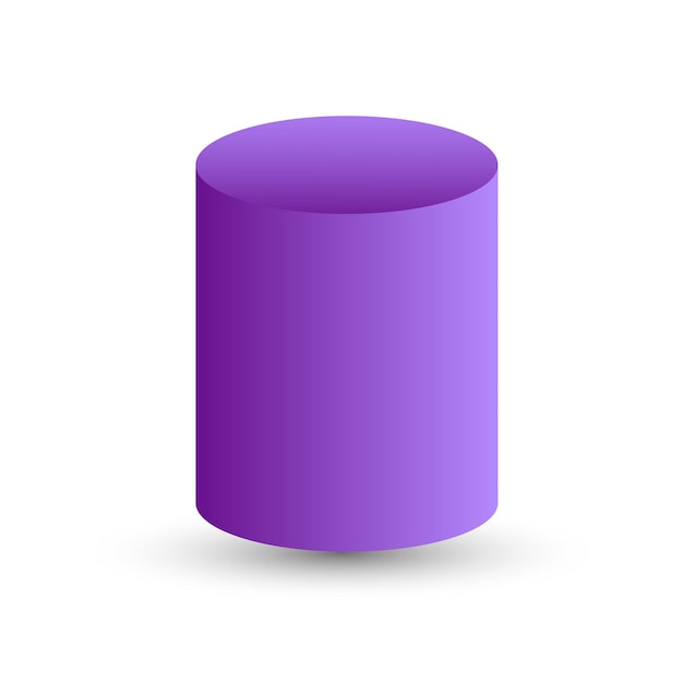 Vector vector purplev cylinder with gradients and shadow for game icon package design logo mobile ui