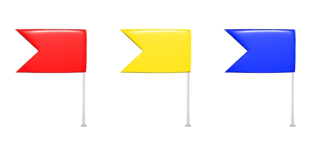 Vector vector push pin flags isolated