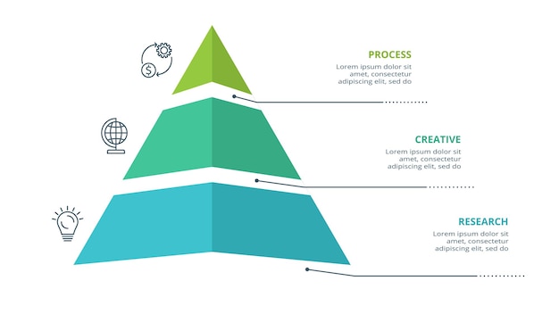 Vector pyramid up arrows infographic diagram chart triangle graph presentation Business timeline concept with 3 parts