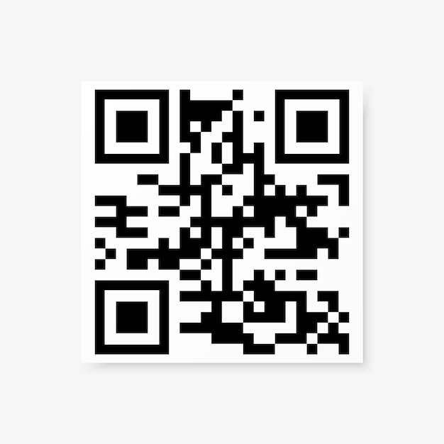 Vector qr-code monster voor smartphone scannen geïsoleerd op een witte achtergrond.