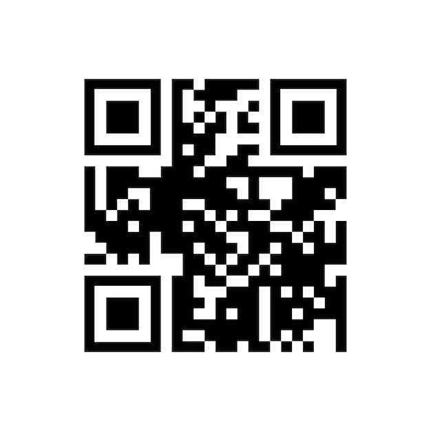 Vector qr code sample for smartphone scanning isolated on white background.