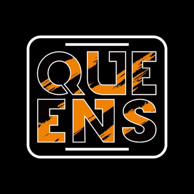 vector queens text lettering stylish design