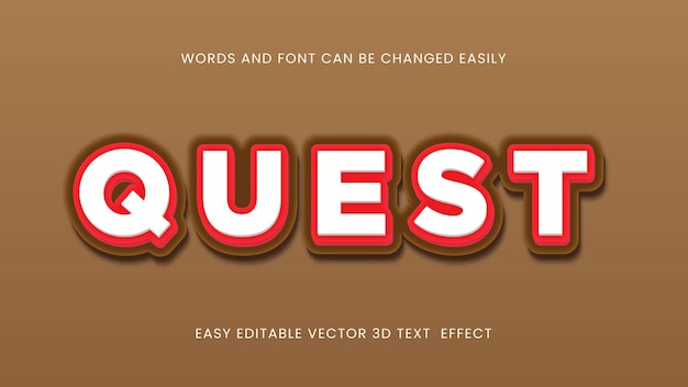 Vector quest 3d text design style