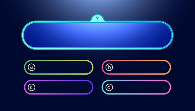 Vector question and answers template neon style