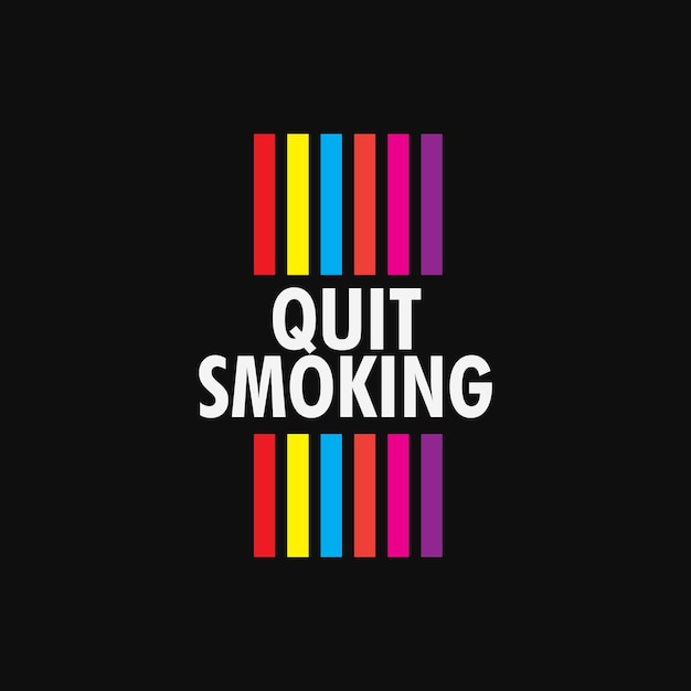 Vector quit smoke text logo design