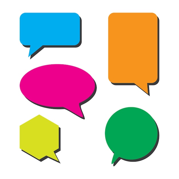 Vector quote frames templates set of colorful speech bubbles chat and talk icon illustration premium design vector eps10