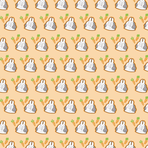 Vector_rabbit with carrot wrapping paper