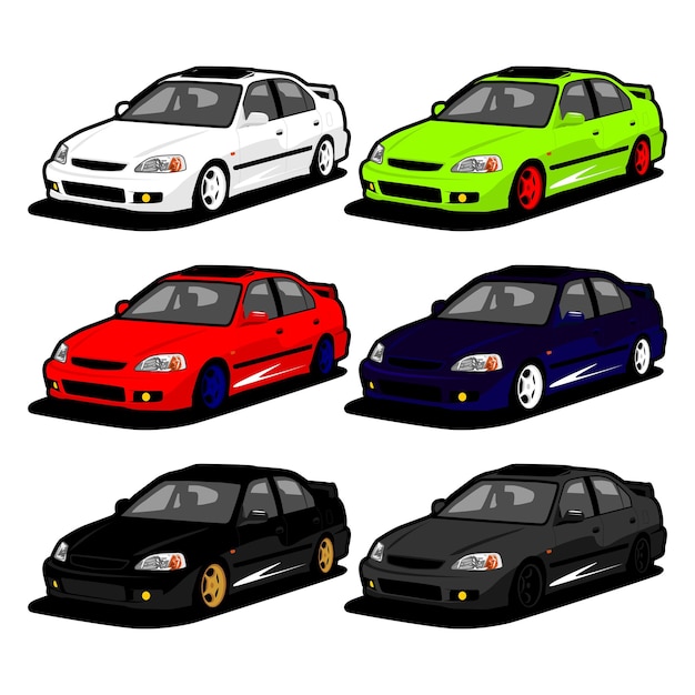 vector racing car collection