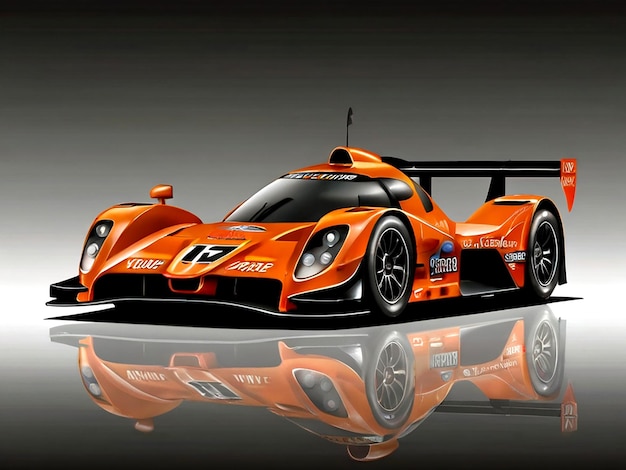 vector Racing car in orange color on an isolated background isolated