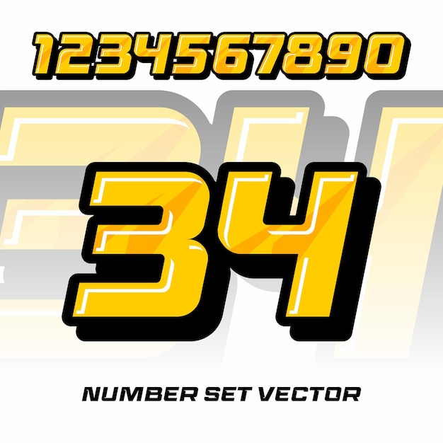 Vector vector racing number design effect