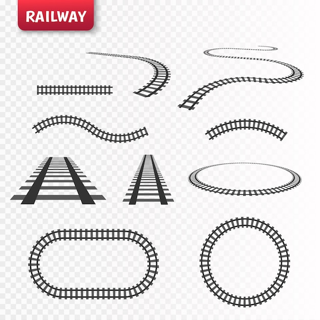 ベクトル ベクトルレールセット。分離された鉄道