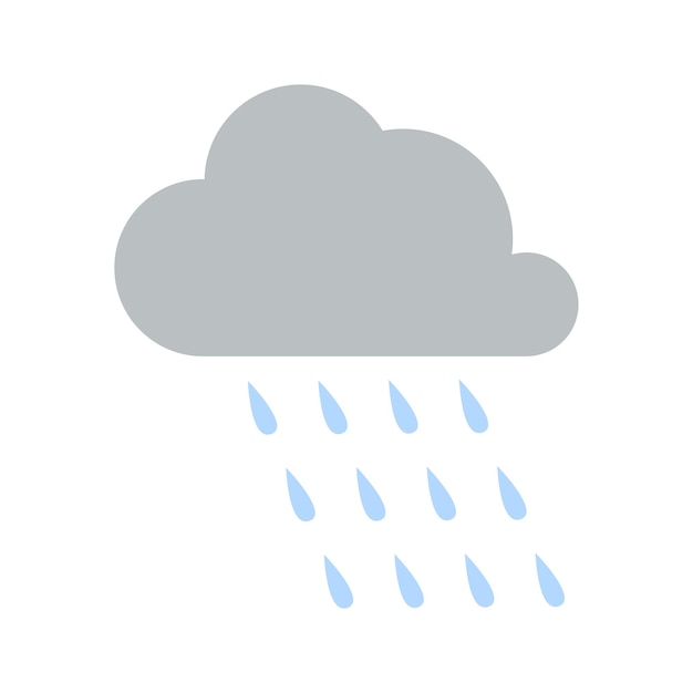 Vector rain element cute weather clipart vector on white background