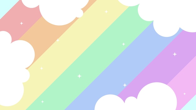 vector rainbow and clouds background for kids