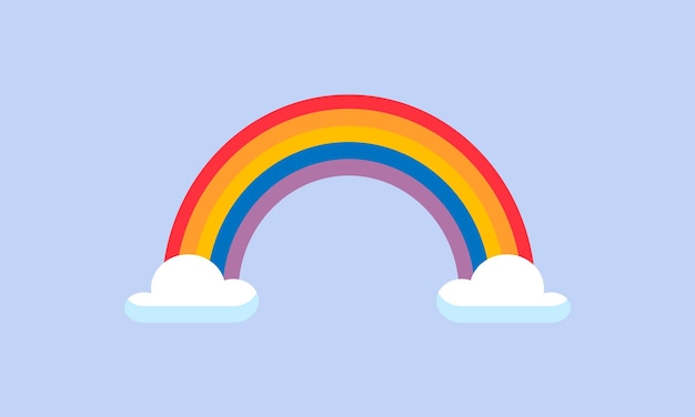 Vector rainbow with clouds icon isolated on background vector illustration