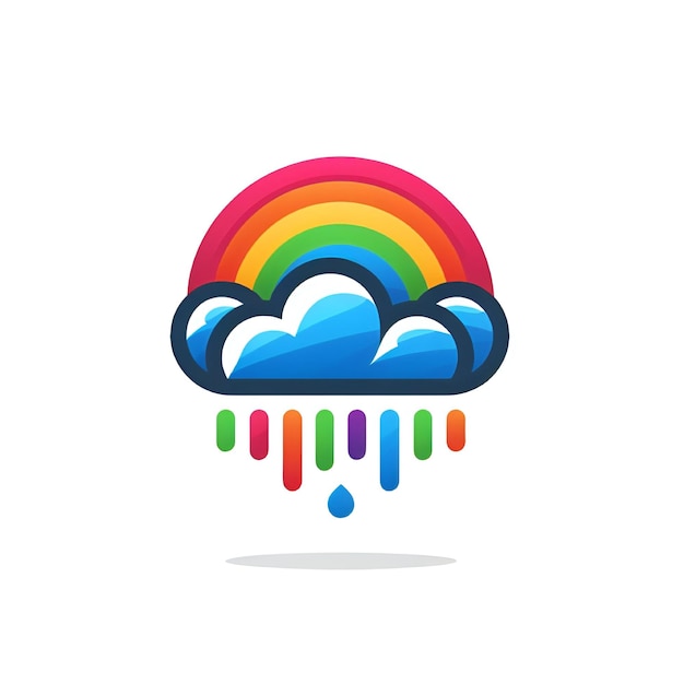 vector rainbow with clouds illustration