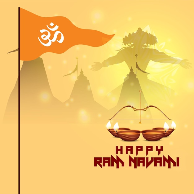 Vector ram Navami celebration flat style Poster Design