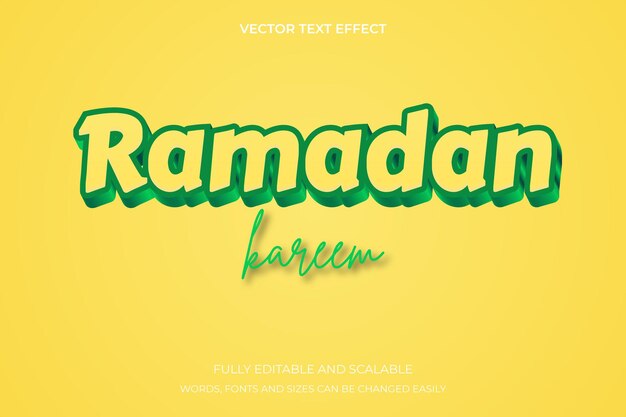 Vector ramadan 3d realistisch teksteffect