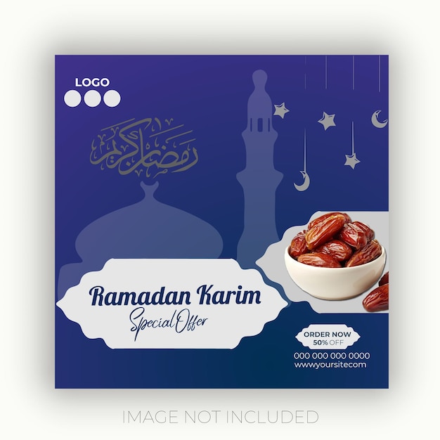 Vector ramadan food social media post template design instagram post premium vector