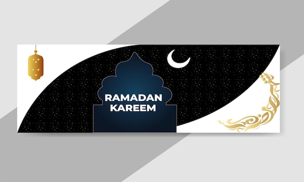 Vettore vector ramadan kareem banner social media facebook cover template design