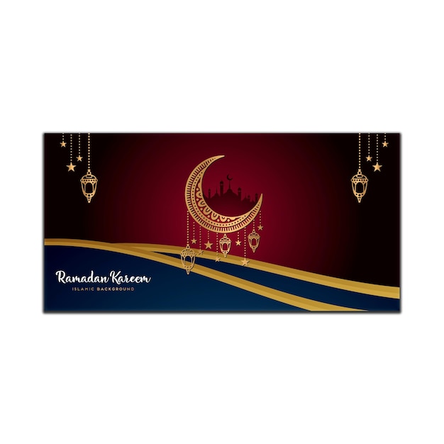 Vector ramadan kareem greeting banner design