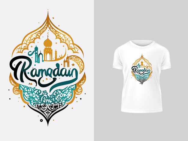 Vector vector ramadan kareem lettering style tshirt design