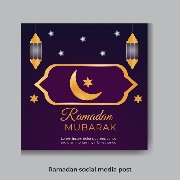 Vettore vector ramadan kareem post sui social media e modello di banner web religioso del festival islamico