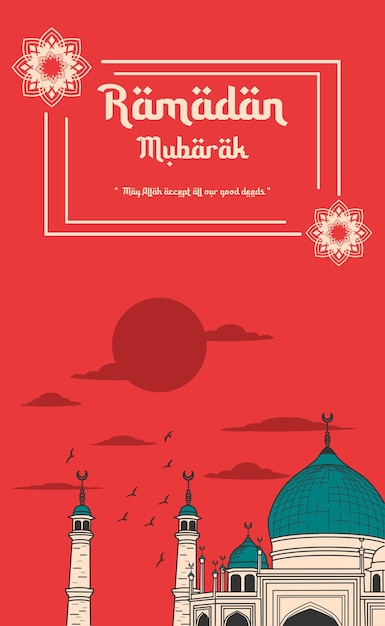 Vector ramadan mubarak verticale poster als achtergrond