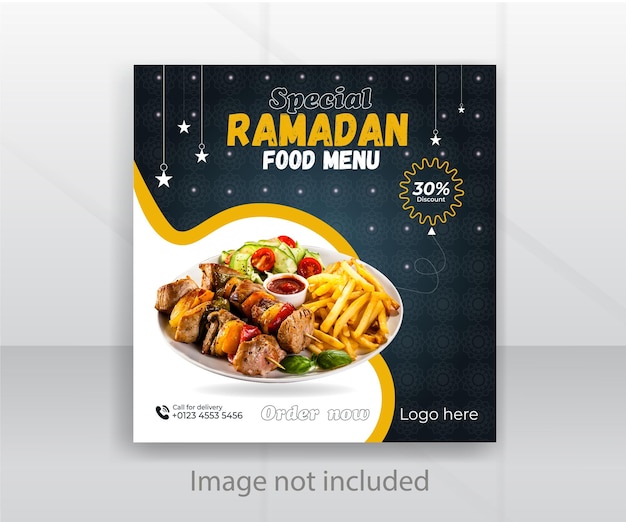 Vector vector ramadan special food menu social media post design  template