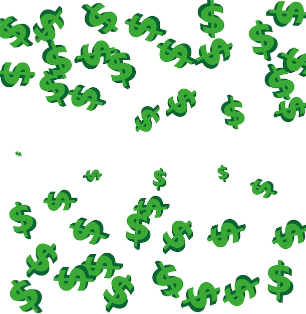 Vector vector random 3d dollar on white background