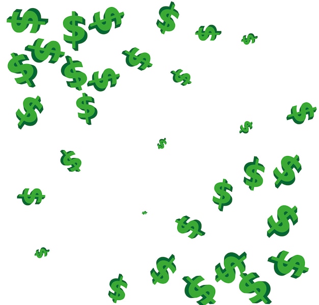 Vector vector random 3d dollar on white background