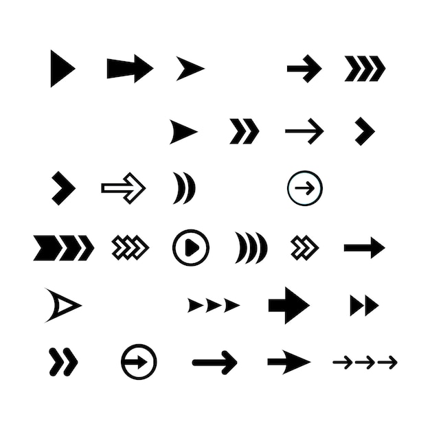 Vector vector random arrow set design in adobe illustrator