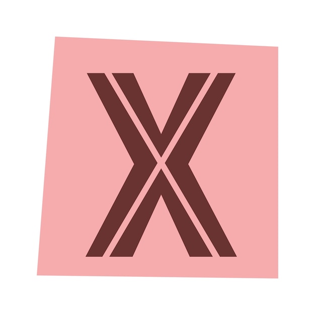 Векторная буква выкупа x в стиле y2k Латинские ретро буквы вырезки из газеты или журнала Криминальный характер Выкуп красочная буква x