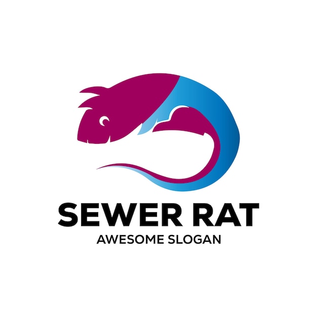 Vector rat simple mascot logo design illustration