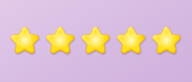 vector rating with five gold stars