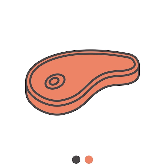 vector rauw vlees sticker op witte achtergrond