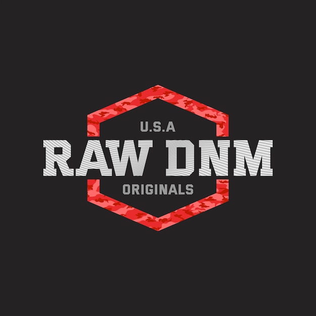 벡터 RAW DENIM 타이포그래피 벡터 티셔츠 디자인 일러스트