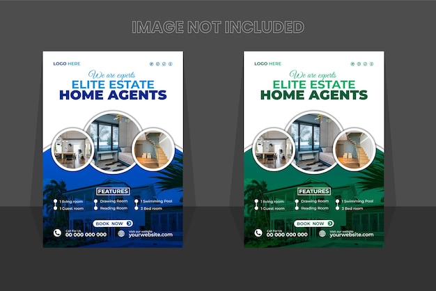 Vector Real Estate Business Flyer Design Template