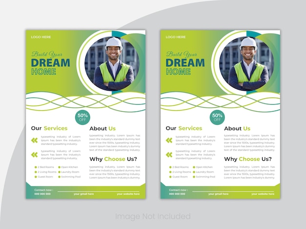 Vector vector real estate flyer template house property promo