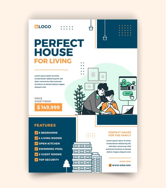 vector real estate flyer template